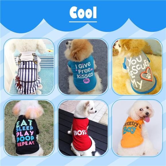 6 Pack Dog Clothes for Small Dogs Boy and Girl Outfits - Picture 6 of 10
